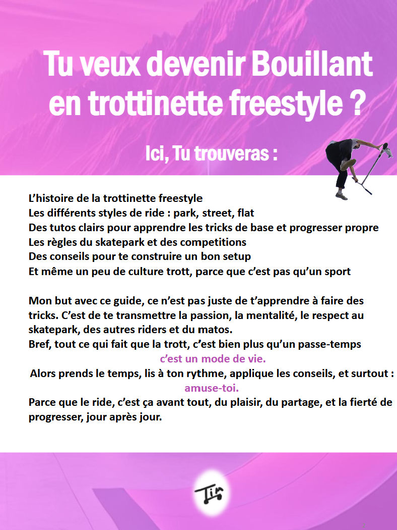 GUIDE : Devenir BOUILLANT en trottinette freestyle (débutant, e-book)